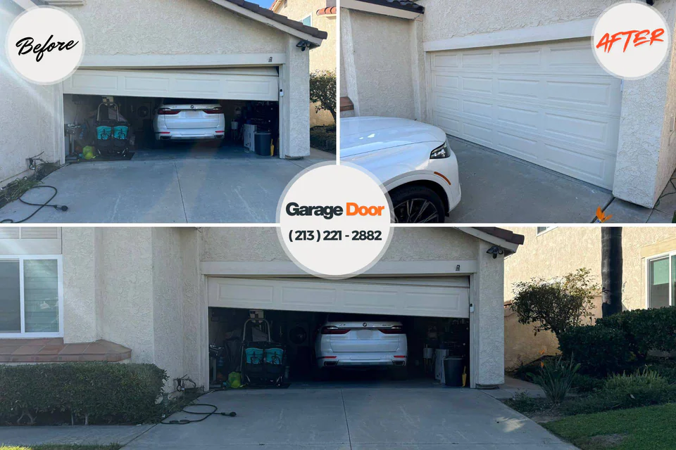 Before and after: garage door repair Stonecrest, GA